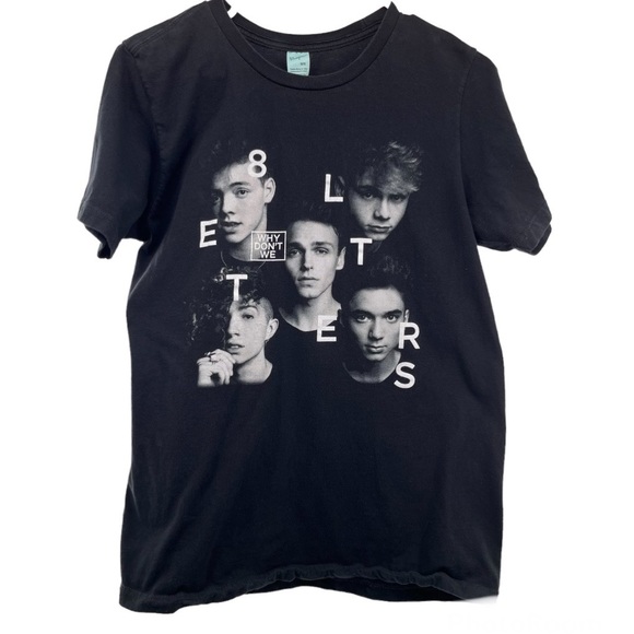 Pacific Tops - Pacific Why Don’t We 8 Letters Tee Shirt Band Merch Medium Black